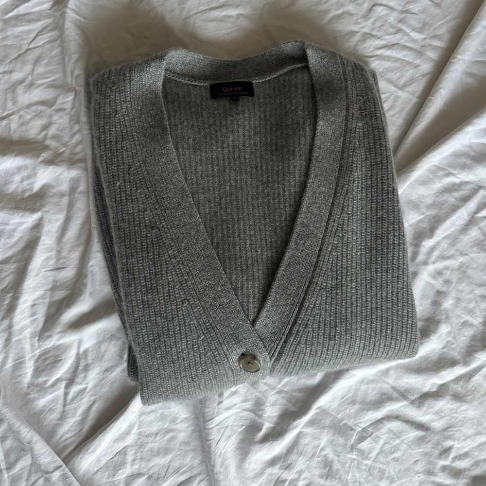 Quince Gray Women's Cardigan Sweater - Picture 5 of 6